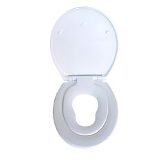 ADOB WC Familien Sitz Kinder - Klobrille mit Kindersitz (Hochwertiges Duroplast) - Toilettendeckel mit Kindersitz - Mit Absenkautomatik - Kinderleichte Montage - Abnehmbar - Familien WC Deckel