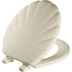 Mayfair 22ECA 006 Sculptured Shell Toilet Seat will Never Loosen and Easily Remove, Round, Bone