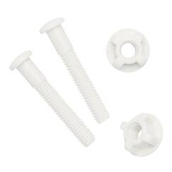 Qualihome Universal-weißen Kunststoff-WC-Sitzgelenk Schraubverschluss Befestigungsschraube Scharniere Toilette 2-Pack