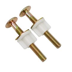 2 Stück Universal-WC-Sitz-Schrauben, Schrauben-Set, robuste WC-Sitz-Scharnierschrauben mit Kunststoffmuttern und Metall-Unterlegscheiben, Ersatzteile für Toilettensitz-Scharniere