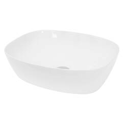ECD Germany Waschbecken Waschtisch 505 x 385 x 135 mm aus Keramik Weiß Aufsatzbecken Aufsatzwaschbecken Handwaschbecken Aufsatzwaschtisch Spülbecken Becken Wasserfall Waschschale Waschschüssel