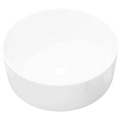 vidaXL Waschbecken Rund Keramik Weiß 40x15cm Waschschale Aufsatzwaschbecken