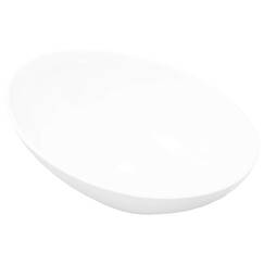 vidaXL Waschbecken Keramik Oval Weiß Waschschale Aufsatzwaschbecken Waschtisch