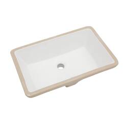 Sarlai Rechteckige Unterbauspüle – 53,3 x 33 cm, moderne weiße Keramik, Waschtisch-Waschbecken mit Überlauf, Innenschüsselgröße 48 x 30 x 12 cm
