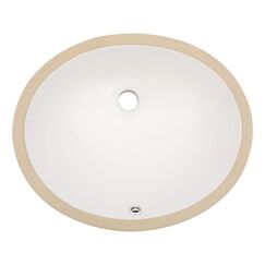 Dcolora Unterbau-Waschbecken, oval, 40,6 x 33 cm, weißes Porzellan, Keramik, ovales Gefäß, Waschbecken, Waschbecken, Waschbecken, Waschbecken, Waschbecken, mit Überlauf