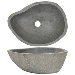 vidaXL 15,7"-17,7" Flussstein Waschbecken aus Naturstein