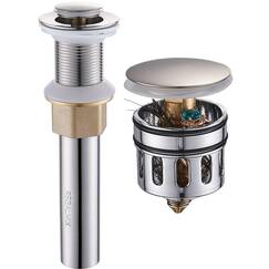Regalmix Waschbecken Ablaufstopfen Wasserhahn Waschbecken Waschbecken Pop Up Ablaufgarnitur B-Without Overflow gebürsteter nickel