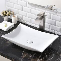 SHACO Moderne 22,45 "X 14,55" Porzellan Keramik über Theke Badezimmer Gefäß Waschbecken, Arbeitsplatte Schüssel Toilette Eitelkeit Big Badezimmer Waschbecken