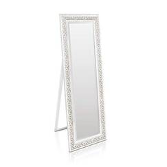 Shabby Chic Wandspiegel - 130 x 45 cm - Groer franzosischer Standspiegel im Vintage Stil - Antik Wei und Silber