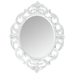 FindingKing Kole weiß oval Vintage Wandspiegel