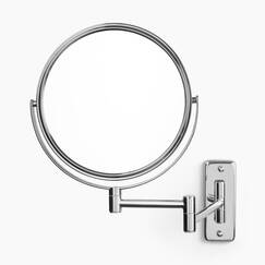 Jerdon Zweiseitiger Make-up-Spiegel zur Wandmontage, Make-up-Spiegel mit 5-facher Vergrößerung und Wandhalterung, 20,3 cm Durchmesser, verchromte Wandhalterung, Modell JP7506CF