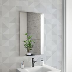 Maison & White Rahmenloser rechteckiger Spiegel, 450 mm x 600 mm, zum Aufhängen, Befestigungen und Chromkappen im Lieferumfang enthalten, Wandspiegel, vorgebohrte Löcher, ungerahmter Spiegel, M&W