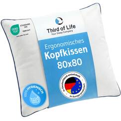 Kopfkissen 80x80 inSPIRO, Premium Kissen von Schlafexperten entwickelt, Ergonomisches Schlafkissen f&uuml;r Seitenschl&auml;fer, R&uuml;ckenschl&auml;fer, Bauchschl&auml;fer, Ideales HWS Nackenst&uuml;tzkissen, Pillow Made in EU