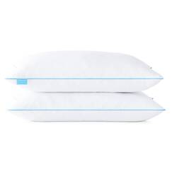 Linenspa 50x70 cm Kopfkissen &ndash; 2er Set &ndash; Mittelfestes Kissen &ndash; &Ouml;ko-Tex &ndash; aus zerkleinerten Memory Foam Flocken, Wei&szlig;