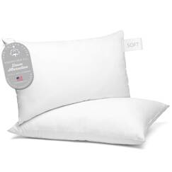 Digital Decor Set mit Zwei Kissen aus 100% Baumwolle, Hoteldaunen-Alternative, DREI Komfortstufen, (Silber, Standard)