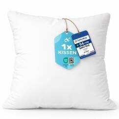Flowen Kopfkissen 80x80 cm Kissen f&uuml;r Bett 80 x 80 1 St&uuml;ck Bettkissen Hypoallergene Anti-Milben Weiche Kissenf&uuml;llung mit Weicher Gesteppter Kopfkissenbezug 100% Polyester Schlafkissen