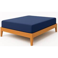Spannbettlaken, 23 cm tief, 100% &auml;gyptische Baumwolle, Einzelbett, Marineblau
