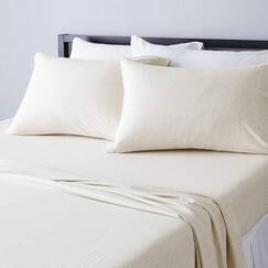 Amazon Basics 4 St&uuml;ck Bettlaken-Set aus Jersey, f&uuml;r Doppelbetten Full, Haferbeige, Einfarbig