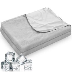 Namalu 2 in 1 K&uuml;hldecke 150 x 200 cm Selbstk&uuml;hlende Sommerdecke mit Arc-Chill Q-Max > 0.4 K&uuml;hlfasern Schwei&szlig;ableitende und Atmungsaktive Bettdecke Leichte Sofadecke Reise Decke, Grau