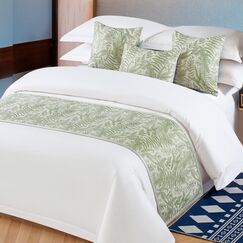 OSVINO Bettl&auml;ufer Blumen Mikrofaser Weich Anti-Falten Dekorieren f&uuml;r Bett Sofa Schlafzimmer Hotel Zimmer,Gr&uuml;n,260x50cm f&uuml;r 200cm Bett