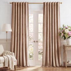 StangH Samtvorh&auml;nge, 335,3 cm lang, hohe Deckenvorh&auml;nge, w&auml;rmeisoliert, f&uuml;r Wohnzimmer, Esszimmer, B&uuml;ro, B 132 x L 132 cm, 2 Paneele