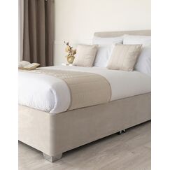 Belledorm Querbehang, 48,3 cm, Extra tief, Faltenvolant &ndash; verwandelt einen langweilig aussehenden Diwan &ndash; luxuri&ouml;ses Velourslederimitat, leinen, Doppelbett