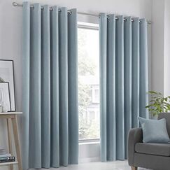 Fusion Paige Strata Vorh&auml;nge mit &Ouml;sen, gef&uuml;ttert, 168 x 183 cm, Entenei, Futter: 100% Polyester, Enteneiblau