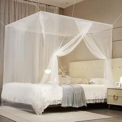 BUZIFU Moskitonetz Doppelbetten 200x200x180cm Gro&szlig;es Moskitonetz Bett Rechteckiger Netzvorhang Reise Fliegennetz M&uuml;ckennetz Baldachin Mosquito Net Bed f&uuml;r Zuhause und Camping Geeignet, 1Eintr&auml;ge