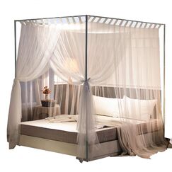 Mengersi - Moskitonetz f&uuml;r Einzelbett, 4 Ecken, f&uuml;r M&auml;dchen, Jungen, Erwachsene, Wei&szlig;