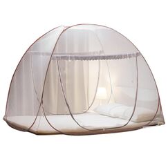 Moskitonetz, tragbar, zum Aufklappen, Braun, 2 Eing&auml;nge, f&uuml;r Doppelbetten bis King-Size-Bett