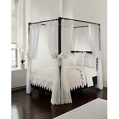 ROYALE LINENS Vorhang Betthimmel Bettvorhang Set, Polyester, wei&szlig;, W 12" x L 13.5" (1 Panels)