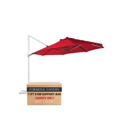 Formosa Covers Ersatz-Regenschirm-Baldachin f&uuml;r 3,4 m unterst&uuml;tzte Bar, freischwingender Markt, Outdoor-Terrasse, Schatten in rot (nur Baldachin) (3,4 m 8 Rippen)