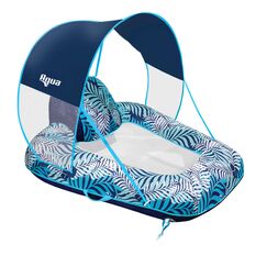 Zero Gravity Stuhl mit Baldachin, Abnehmbarer Baldachin, Fester Sitz, 106,7 x 101,6 cm, Blau Ferm Print &ndash; Cool Mesh