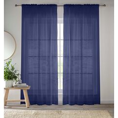 Enhanced Living CRY27PA48-Paar Voile-Vorh&auml;nge, 145 x 122 cm, Marineblau, 145 x 122 cm, 1 Paar