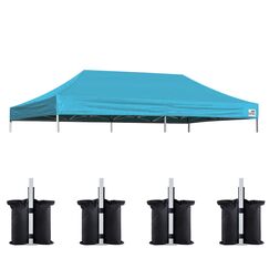 Eurmax USA Pop-Up-Baldachin, Ersatzabdeckung, nur Instant Ez Baldachin, w&auml;hlen Sie 30 Farben, 4 St&uuml;ck Baldachin-Gewichtsbeutel (10 x 20, Himmelblau)
