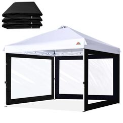 SCOCANOPY Seitenwand f&uuml;r 25,4 x 25,4 cm Baldachinrahmen, 3 St&uuml;ck, Schwarz