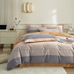 LifeTB Bettw&auml;sche-Set mit modernen Streifen, geometrisch, f&uuml;r Teenager, Jungen, Bettbezug, Boho-Streifen, weiche Baumwolle, geb&uuml;rsteter Bettbezug mit 2 Kissenbez&uuml;gen, einfacher Stil, gestreiftes