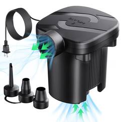 Elektrische Luftpumpe, schnell f&uuml;llende Luftpumpe f&uuml;r Schlauchboote, tragbare Luftmatratzenpumpe mit 3 D&uuml;sen, elektrische Pumpe AC110-120 V f&uuml;r Betten, aufblasbares Kissen, Sofa, Pool-Schwimmer