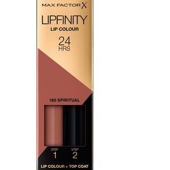 MAX FACTOR - Lipfinity Lip Colour - Lasts up to 24hr - 2in1 Rich Colour, Transfer-proof, Long-lasting, Moisturising Lipstick - 180 Spiritual - 4.2g
