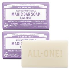 Dr. Bronner's Bio Lavendel Pure Castile Bar Seife, 2er Pack (2 x 140 g)