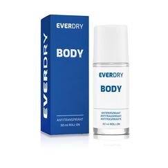 EVERDRY Antitranspirant Body Roll-On | gegen starkes Schwitzen unter den Achseln und am Körper | ergiebig für 6-12 Monate | 50 ml | Antiperspirant ohne Alkohol, Farb- und Parfümstoffe