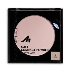 Manhattan Soft Compact Powder, Helles Kompakt Puder mit Puderquaste für einen matten, ebenmäßigen Teint, Farbe Beige 3, 1 x 9g
