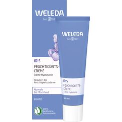 WELEDA Bio Iris Ausgleichende Feuchtigkeitspflege, reichhaltige Tages- und Nachtpflege zur intensiven Pflege von trockener Haut, Naturkosmetik Creme reguliert die Feuchtigkeitsbalance (1 x 30 ml)