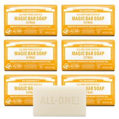 Dr. Bronner Magic Soaps Pure-Kastilien Seife, All-One Hemp Citrus Orange 5-Unzen-Barren (Pack of 6)