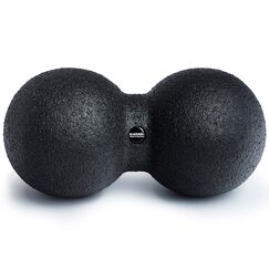 BLACKROLL® DUOBALL 12 (12 cm), Faszienball zur Selbstmassage von parallelen Muskelsträngen, Massageball mit zwei Bällen, Faszien-Duoball für Nacken und Rücken, mittlere Härte, Made in Germany, Schwarz