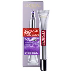 L'Oréal Paris Hyaluron Augenpflege, Revitalift Filler, Anti-Aging Augencreme, Revolutionäre Doppel-Applikatorspitze, Mit Hyaluronsäure, 2 x 15 ml