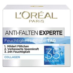 L'Oréal Paris Feuchtigkeitspflege für das Gesicht, Pflegende Anti-Aging Creme mit Kollagen Biosphären, Mildert Fältchen und spendet 24H Feuchtigkeit, Anti-Falten Experte 35+, 1 x 50ml