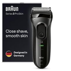 Braun Series 3 ProSkin Rasierer Herren, Elektrorasierer & Trimmer, wiederaufladbarer und kabelloser elektrischer Rasierer, 45 Min Laufzeit, Vatertagsgeschenk, 3020s, schwarz