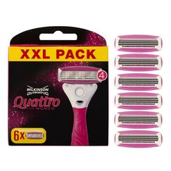Wilkinson Sword Intuition Quattro Smooth Shave Rasierklingen, Damenrasur, Hauch von Aloe vera, Rasierer für die alltägliche Rasur, 6 Stück