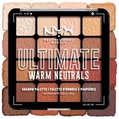 NYX Professional Makeup Lidschattenpalette mit 16 Farbtönen, Intensives und langanhaltendes Finish, Vegane Formel ohne Inhaltsstoffe tierischen Ursprungs, Ultimate Shadow, Farbton: Warm Neutrals